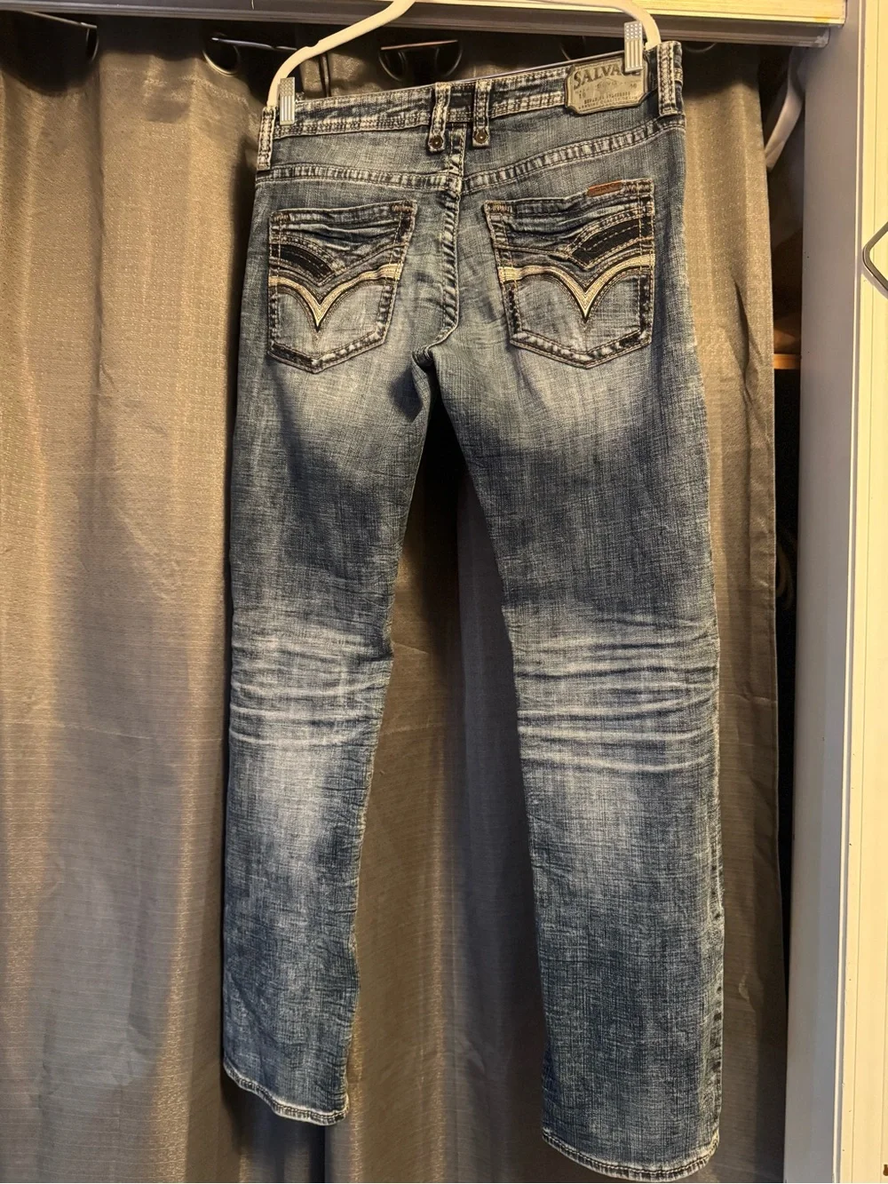 Salvage Men’s Washed Blue Bootcut Jeans